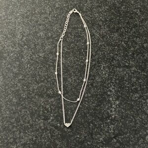 Heart and Bead Double Necklace